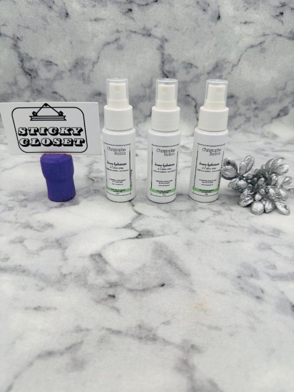 Christophe Robin Haircare Set,Hydrating Leave-In Mist Aloe Vera,Travel-3pc-NEW